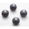 4 x Valve Caps Ball 8 Billiard Black White Black