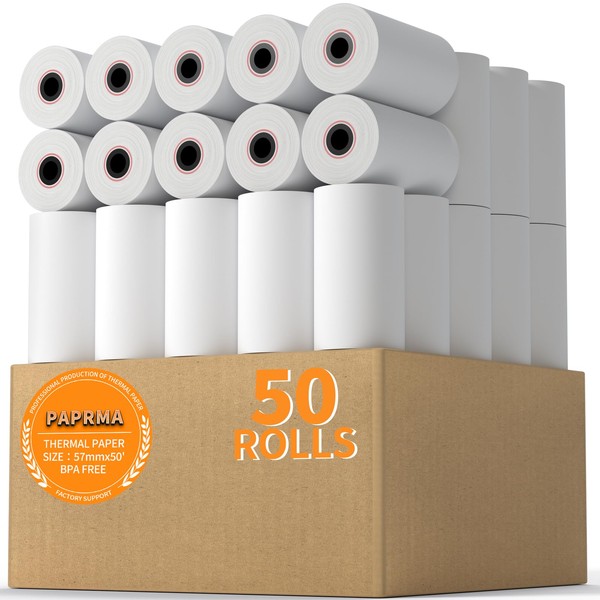 PAPRMA 2 1/4'' x 50' Thermal Receipt Paper 50 Rolls,