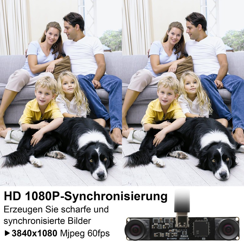 Svpro USB Camera with Two Lenses 1080P 60fps High Speed