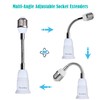 Noonkey Light Socket Extender [2-Pack], 360 Degree Adjustable Flexing Neck,