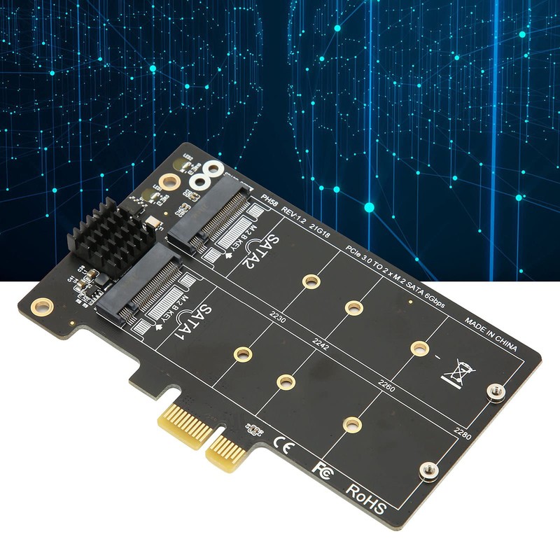 Adapter Card M.2 SATA to PCI?E Dual Disk Array Card