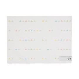 mii 2101-0023 Lunch Cloth, Cotton, Washable, Bento Furoshiki with Name Tag (Oil Resistant), 13.8 x 9.8 inches (35 x 25 cm), 1 Piece Set, Triangle Pattern, Lightweight, Nursery School, Kindergarten