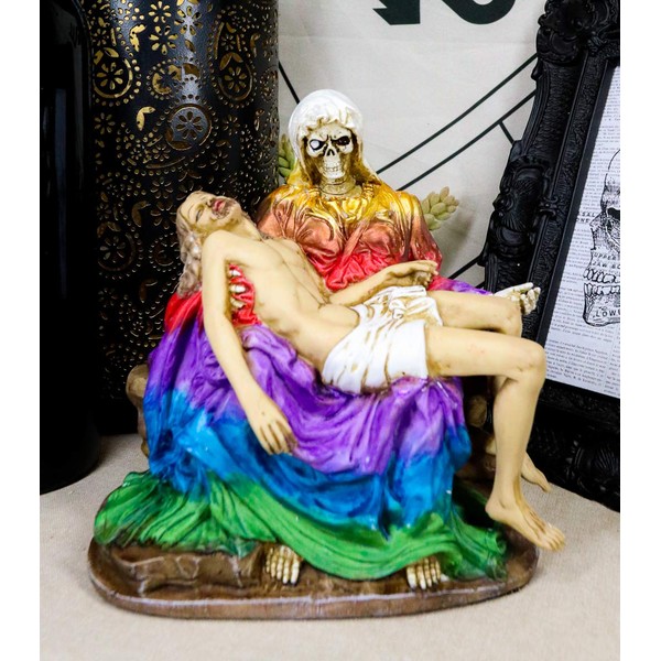 Ebros Day of The Dead Santa Muerte Piadosa in Rainbow