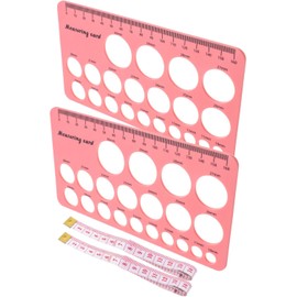 SHOWERORO Juego de Plantillas Circulares y Regla Flexible de Silicona Rosa Escala Clara para Medir Pezones y Pecho, Herramienta Precisa para Madres Lactantes