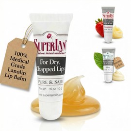 Organic Lanolin Lip Balm - Lip Repair for Hot/Dry Weather - Natural Lanolin Nipple Cream - Lip Moisturizer for cracked lips - Hydrating lip care - Ultra pure jojoba oil - Kosher chap stick (0.35 Oz)