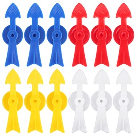 12pcs Arrow Game Spinners, Premium Plastic V-Shaped Board Game Spinners Replacement Pieces for Board Games Classroom Activities DIY Projects(Yellow, Blue, Red, White)