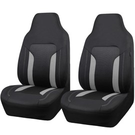 CAR PASS Funda de Asiento de Coche Bucket Gris para Asientos Delanteros, Malla de Aire 3D - 100 Transpirable Tela Deportiva Respaldo Alto Compatible  