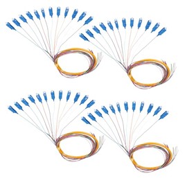 Xunsomten 12 Strand SC/UPC Fiber Optic Pigtail 1.2m SC Singlemode Fiber Pigtail for Networks Communication System,4 Packs