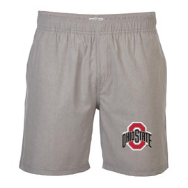 boxercraft Men's Ohio State Buckeyes Riptide Short, Light Grey, L