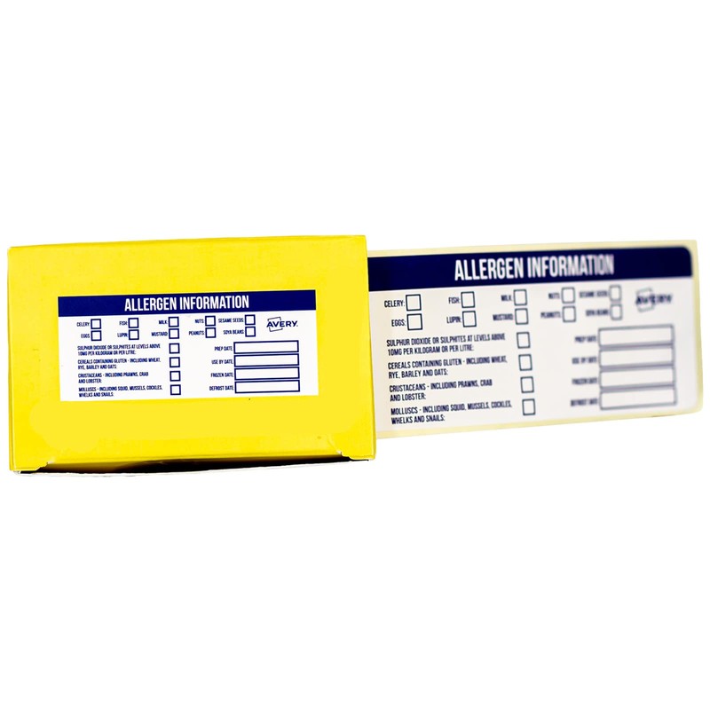 Avery Allergen Labels 98x40mm, 300 pcs roll Labels, Blue and