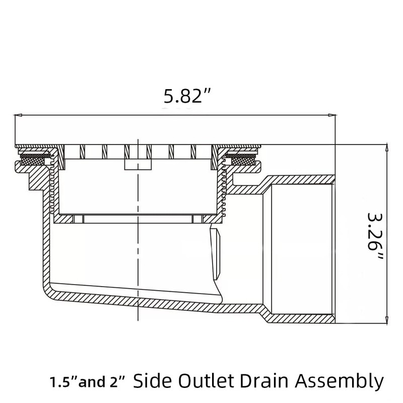 2" Low Profile Shower Drain with 2" x 1-1/2" Reducer
