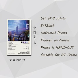 Oasis Music Album Cover Signed Limited Canvas Poster (Set of 8) Unframe 8 x 12 inches (20 x 30 cm)