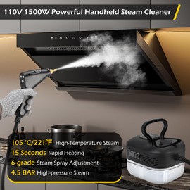 Dyna-Living Steam Cleaner 1500W Handheld Steamer for Cleaning Portable Car Steam Cleaner, 221℉ High-Temp Steamer Cleaner for Home, Intelligent Touch Panel & Spray Gun Control, Steam Cleaner for Car