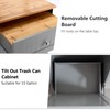 Tilt Out Trash Cabinet, Freestanding Wooden Kitchen Trash Recycling Cabinet