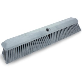 SPARTA 41890EC23 Omni Sweep Plastic Push Broom Head, Heavy Duty, Industrial Broom With Color Code System For Outdoor, Indoor, Garage, Concrete, Patio, Kitchen, Bathroom, 18 Inches, Gray