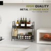 Standing Spice Rack Organiser Kitchen Spice Organiser Shelf Worktop Black