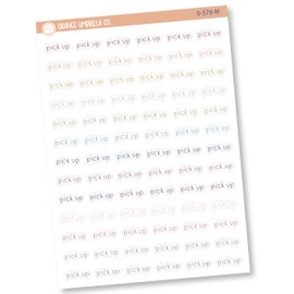 Pick Up Planner Stickers, Julie's Plans Script "Pick Up" Labels, Color Print Planning Stickers, JF (S-570-M)