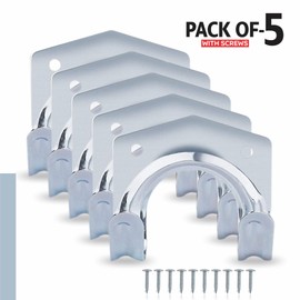 AL KAHF Garage Hooks Heavy Duty Wall Mounted Hook with Screws Hanging Tool Storage Organiser for Garden Balcony Sheds Workshop Farm Workbench Shovels Rakes Brooms Holder H17 x W11 x D6cm (Pack of 5)