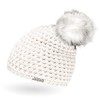 Ladies Faux Fur Knitted Hat with Fur Bobble and Fleece