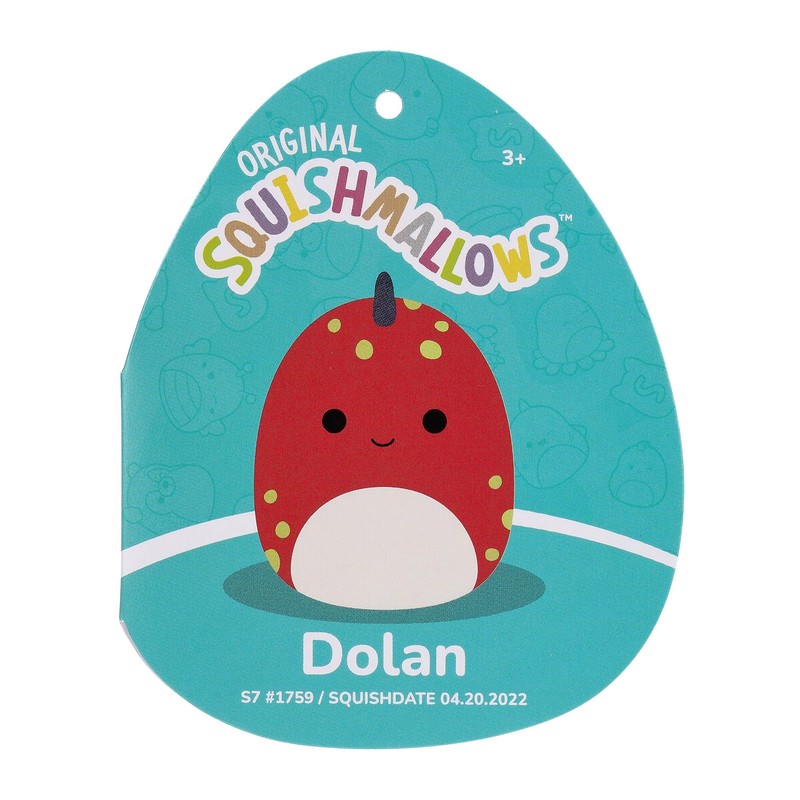 Squishmallows Original 7.5 Inch Dolan the Red Dino