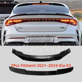 vollanderom Gloss BlackRear Trunk Lid Spoiler Wing+Rear Spoiler For 2021-2024 Kia K5 R Style