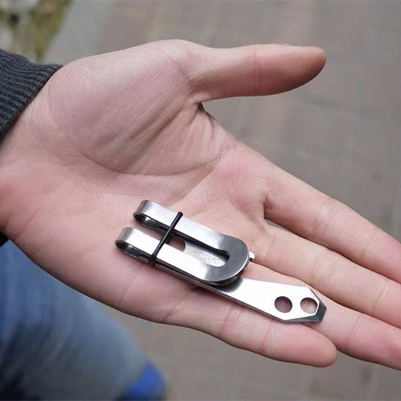 NA 2 Sets of Multifunctional Keychains Stainless Steel Key Belt
