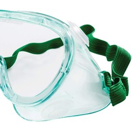 Sellstrom Lightweight, Indirect Vent, Child Size/Small Face Protective Safety Goggle, Green Tinted Body, Uncoated, Clear Lens, Black Adjustable Strap, S83200