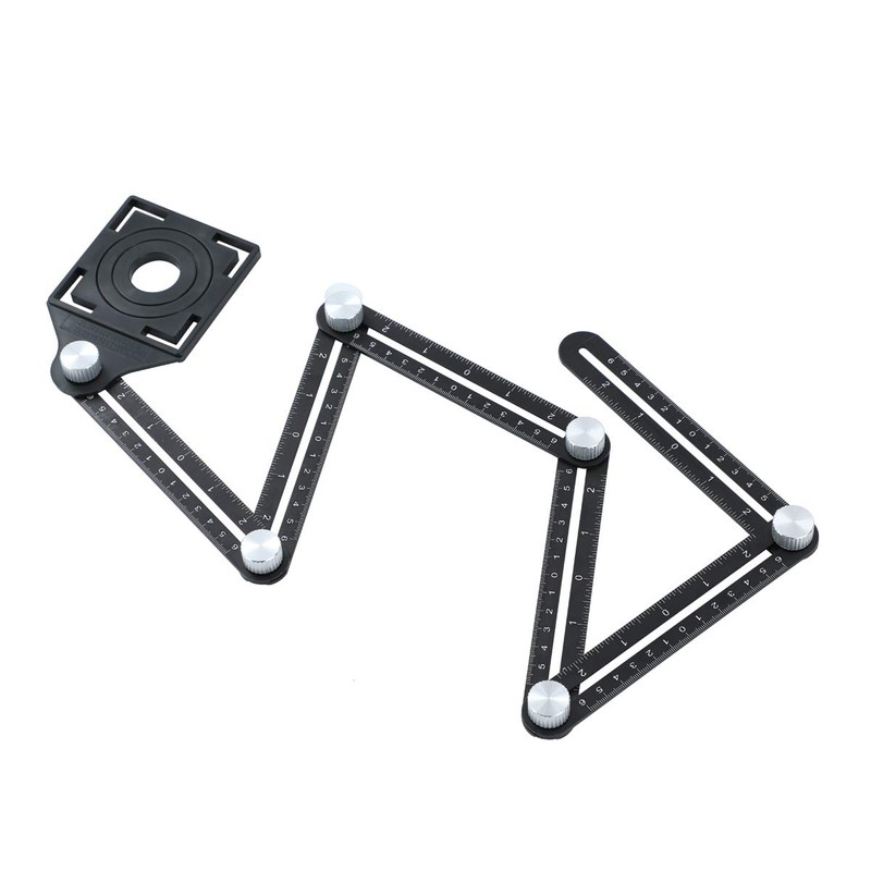 TOPWAY Multi-Function Angle Measuring Ruler, Aluminum Alloy Metal Angle Template