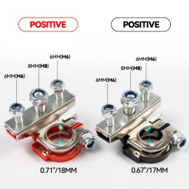 XUKEY Car Marine Top Post Battery Fast Terminals Cable Connectors Clamps 12V 3 Way Kit