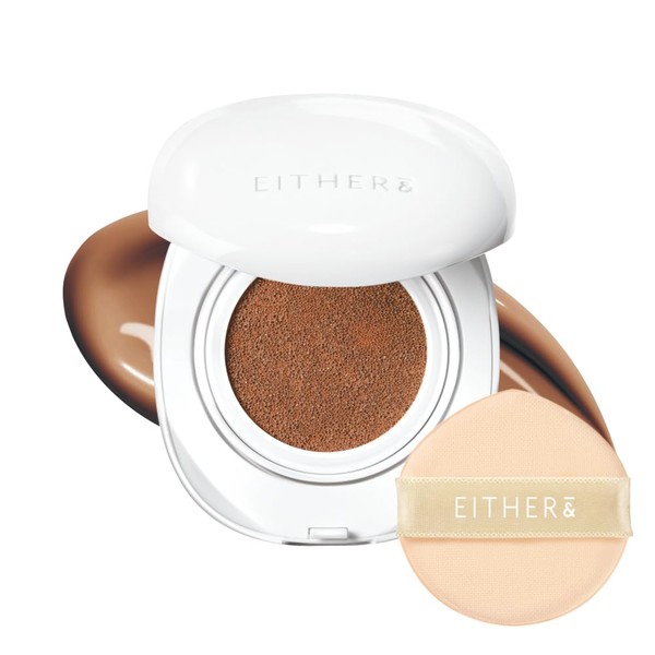 EITHER& Glow Pixel Cushion Foundation | Skincare-Infused Glow Finish, Lightweight,