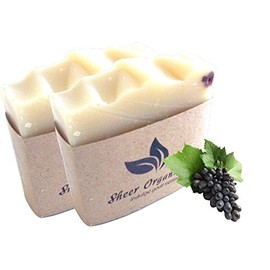 (2 Pack) Sheer Organix Luxury Rejuvenative Handmade Herbal Soap, 3.52 oz. / 100g, Grape