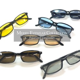 MERRY PLEASURE Sunglasses, Men's, Women's, Square, Oval, Light Color Lens, Light Color, Black x Brown (Polarized Lenses)