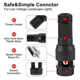 DORHEA 20Pcs Low Voltage Landscape Wire Connector Lighting Connector Waterproof 12/14/16/18 AWG Light Wire Cable Connectors for Outdoor LED Path Garden Spotlights Lawn Lamp