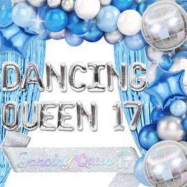 Roaring Good Time Blue Dancing Queen 17 Birthday Decoration Dancing Queen 17 Party Decorations Mamma Mia Disco Birthday Party Decors 70s Disco Decoration