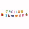 Hello Summer Banner,Summer Party Decorations with Flamingo Pattern Summer Garland