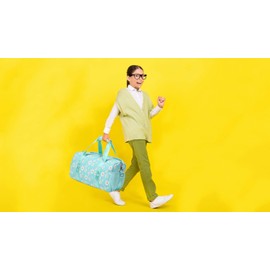 Sports Bag Kids Girls Daisy Travel Bag Girls Teenagers 25L Sports Bag with Waterproof Wet Compartment and Shoe Compartment for Travel Sports Training Dance, Corduroy Daisy Green