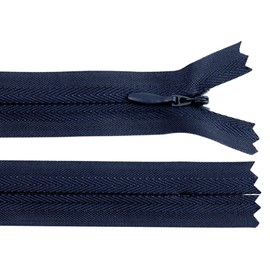 cyclingcolors 2x Cerniera invisibile N°3 20 cm – chiusura lampo in poliestere con cursore, estremità aperta, per cucito sartoria abbigliamento giacche cappotti – blu scuro