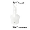 Quickun Plastic Hose Barb Fitting, 3/8" Barb to 3/4" Male