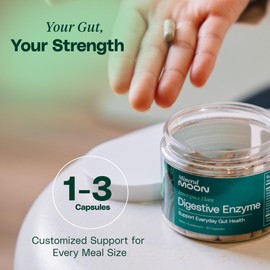 Mineral Moon Innerspace Flora Digestive Enzymes for Men and Women with 12 Enzymes for Digestion and Senna Leaf Extract – Supports Gut Health, Digestion Supplement, Nutrient Absorption - 90 Capsules