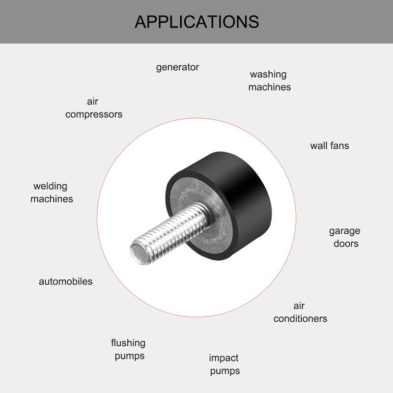 sourcing map 8pcs M6 Vibration and Damper Holder Rubber with