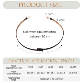 Bieiyhe 4pcs Thin Belt Slim Women, Thin Adjustable, Dress Belt with Metal Buckle, Leather Belt, Slim Waist Belt Classic, Belt Decorative, Fashion Belt Women Thin, Slim Belt Retro, Colour mix