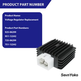 925-06299 Voltage Regulator Compatible with MTD 4X90HU 7T84JU 7T84MU, Cub Cadet CC30 CC30H XT1-LT42, Troy-Bilt TB30 TB42 - Replace 751-12242 and 951-12242 Lawn Tractor Engine Parts