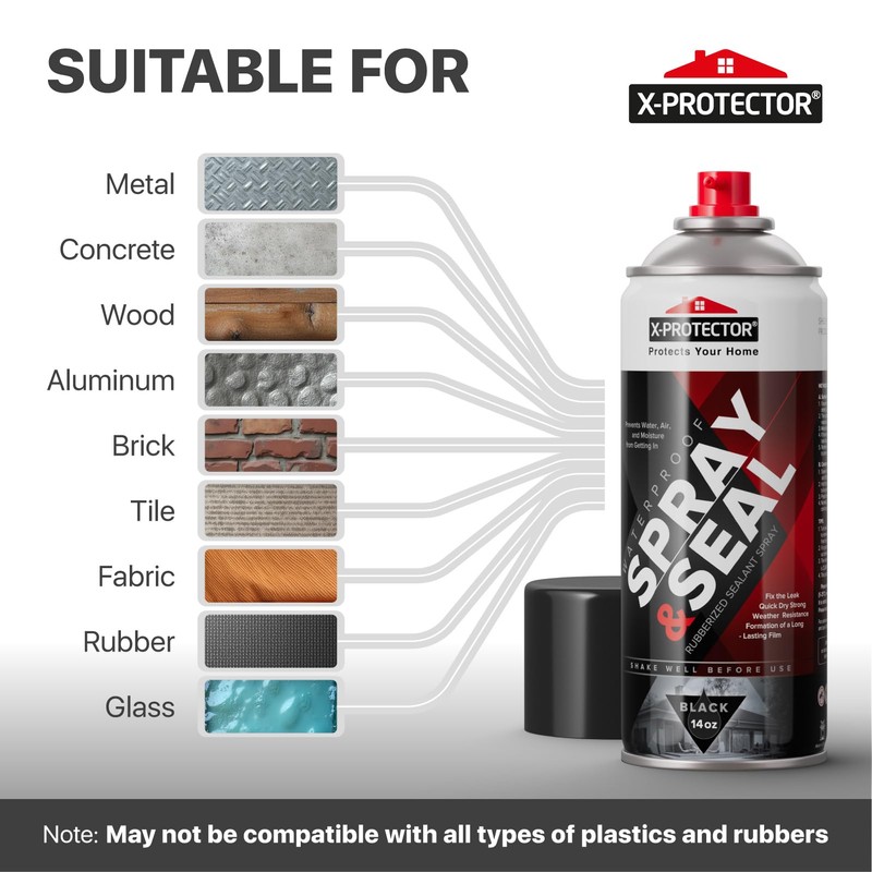 X-Protector Seal Spray - Rubber Waterproof Spray with Less-Drip Formula