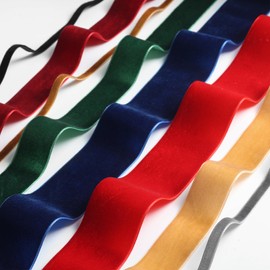 Szoyeay Burgundy Velvet Ribbon 1 inch x 20Yd,Used for Gift Wrapping,Christmas/Wedding Decoration,Hair and Fashion Accessories (Burgundy 1")