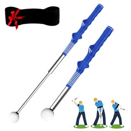 Full Choice Multifunctional Golf Retractable Swing Trainer simulates Real Swing Feel and Club Weight, Features Ergonomic Grip Correction, Comfortable Non-Slip Grip, Includes a Free arm Band.