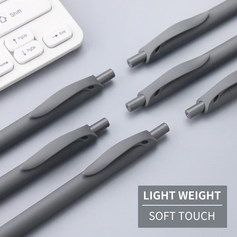 deegtran Pens Bulk, 50 Pack No Bleed Grey Barrel Black