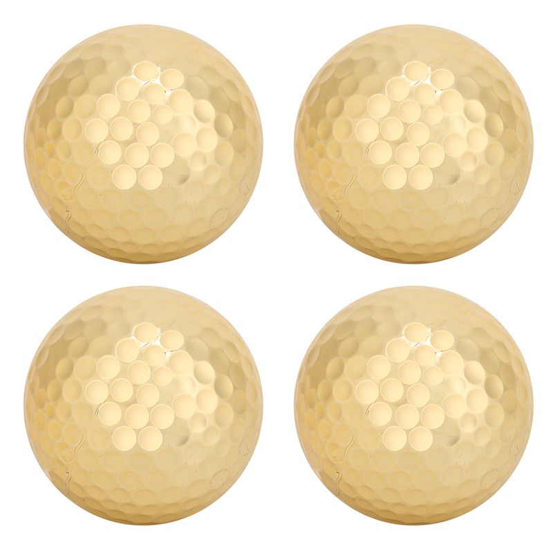 4Pcs Portable High Quality Double Layer Gold Plating Golf Ball
