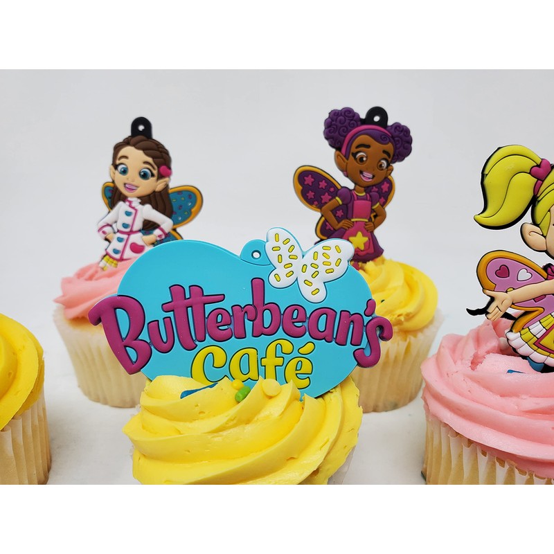Butterbean's Cafe Cupcake Topper Set Featuring Butterbean, Dazzle, Poppy, Cricket