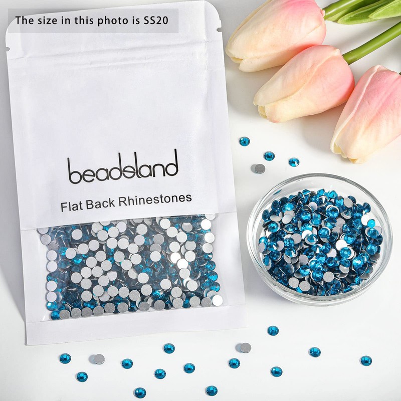 Beadsland 2880pcs Flat Back Crystal Rhinestones Round Gems for Nail