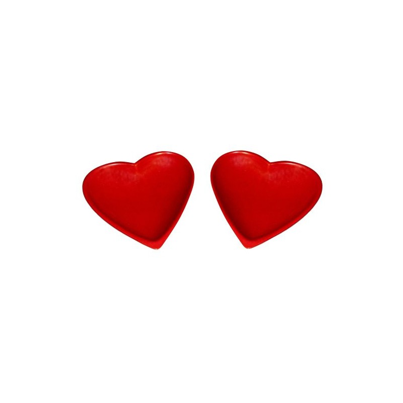 Two Soapstone Heart Dishes - Valentines Heart Design - Hand
